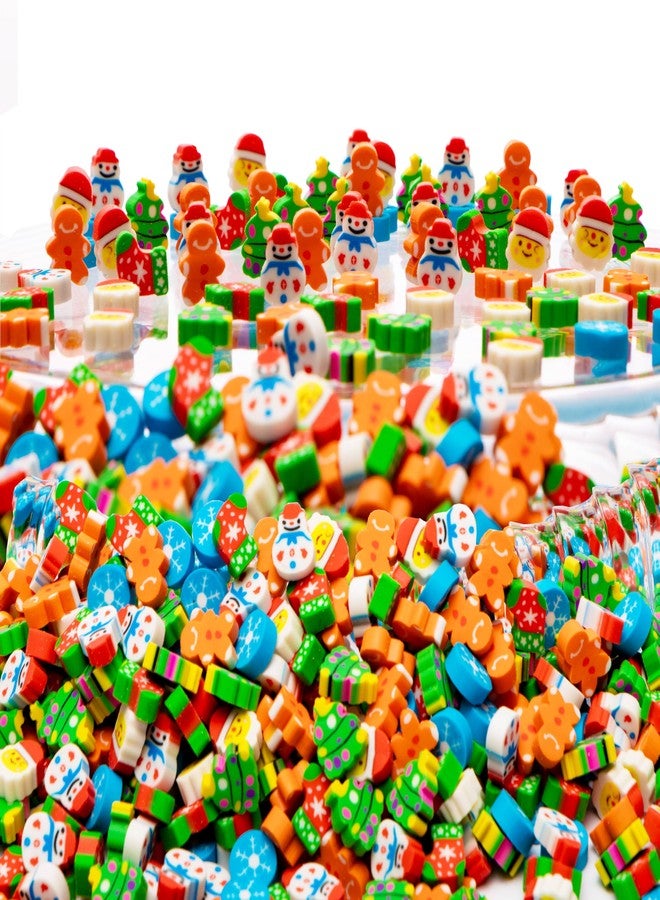RONDURE 300 PCS Mini Christmas Erasers for Kids Bulk, Assorted Christmas Erasers for Classroom Rewards, Holiday Party Favors - Image 3